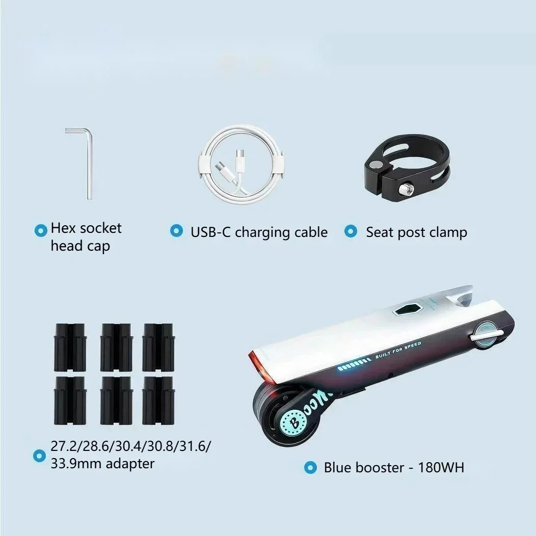 Kit di amplificazione elettrica per bici da strada e mountain bike, che offre un'autonomia di guida estesa, adatto a posterioretti rotondi. - immagine 6