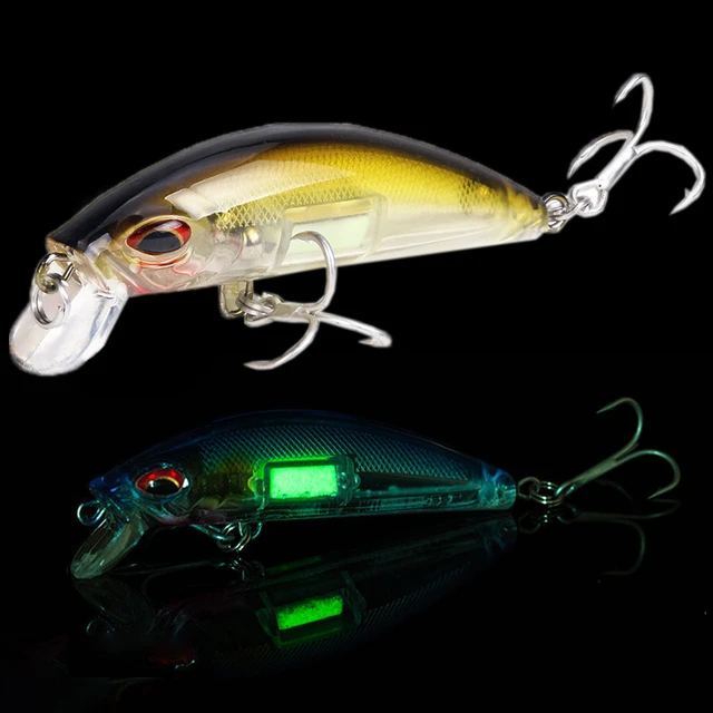 3D Eyes Luminous Minnow Fishing Lures 7cm 11.5g Jig Sinking