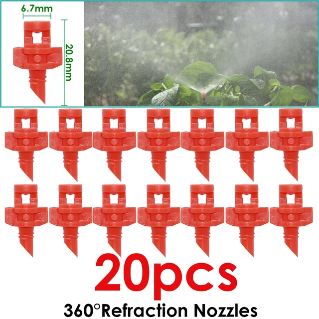 Kesla 20-100Pcs Refrakciós Fúvóka 90/180/360 Fokos Sprinkler Fej Szál Csatlakozás Kert Öntözés Köd Permetező Üvegház - Image 3