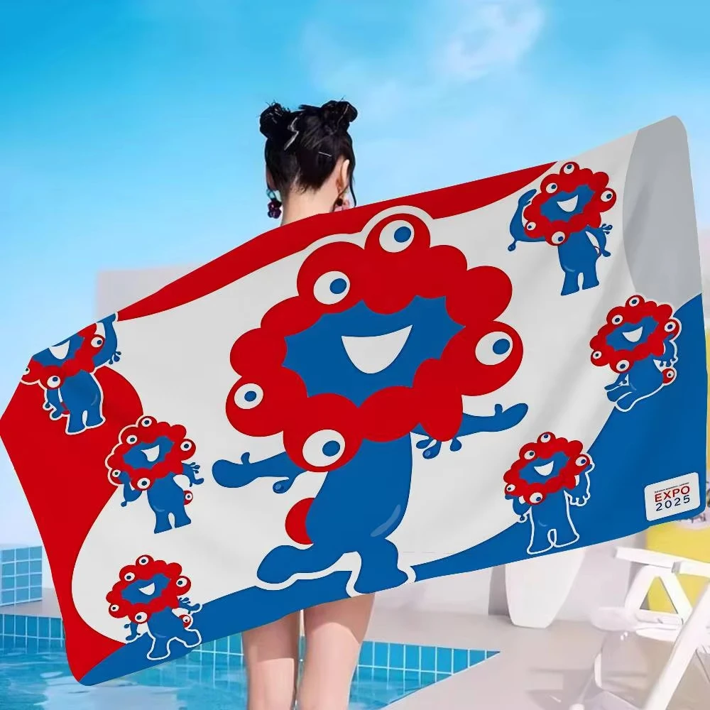 트렌디한 프린트 비치 타월, 부드러운 극세사 소재, 가볍고 빠른 건조, 여행 캠..