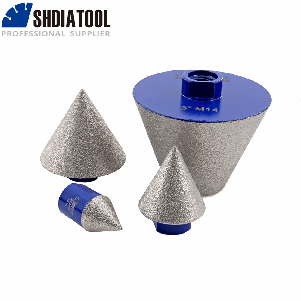 SHDIATOOL 1pc Dia20/35/50/75mm Diamond Chamfer Bits Enlarge Shaping Grinding Hole Saw Tile Marble Ceramic Grinder Milling Crowns bgtec 1pc hex shank diamond chamfer bits ceramic marble tile quartz countertop milling bits hole grinder dia20 35 50mm grinding