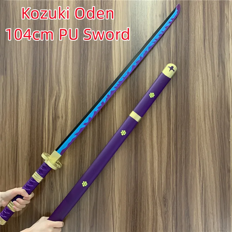 Cosplay Sword 1:1 Zoro Sword Kozuki Oden Yamato Purple Weapon Katana Ninja Knife Wa Michi Ichi Samurai Safety PU Toy 104cm