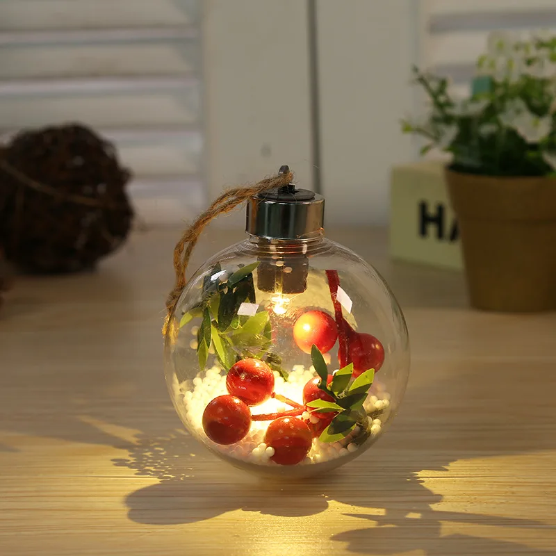 thumbnail image 1 of Bola LED navideña de 8 cm, adorno colgante para árbol de Navidad, luz colgante, bombilla transparente para fiestas navideñas, regalos para celebrar, 1 of 5