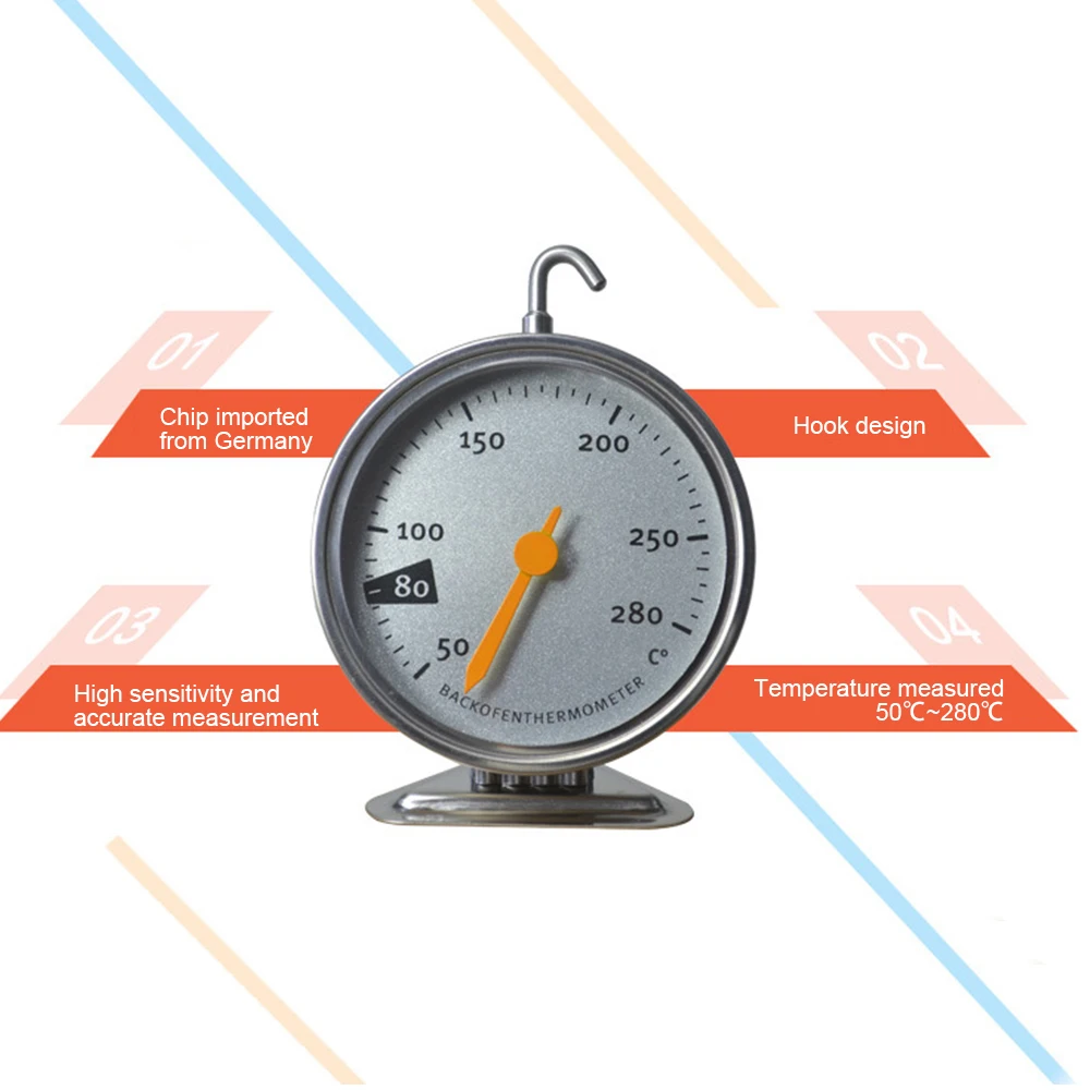 Stainless Steel Oven Large Dial Thermometer Household