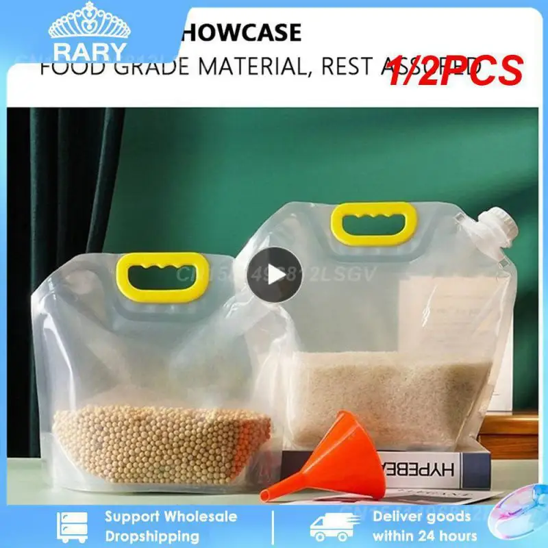 

1/2 шт. пакет для упаковки риса, герметичный пакет для зерен, влагостойкий и устойчивый к насекомым прозрачный утолщенный портативный контейнер для пищевых продуктов