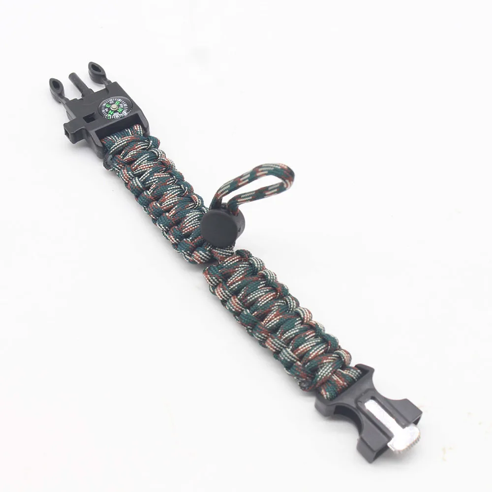 Knitted Bracelet Multi-Function Camping Emergency Braided Adjustable Survival Bracelets Buckle Umbrella Rope Outdoor Paracord