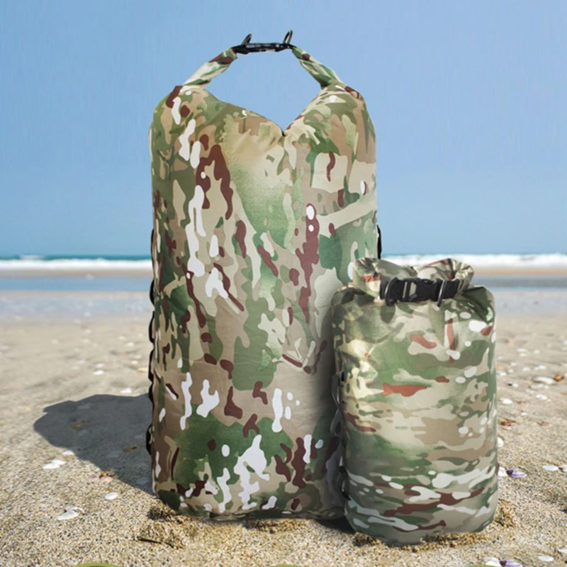 

Camouflage Waterproof Backpack Portable Outdoor Sport Rafting Bag Storage River Tracing Swiming Bucket Dry Bag 3L 5L 10L 20L 35L