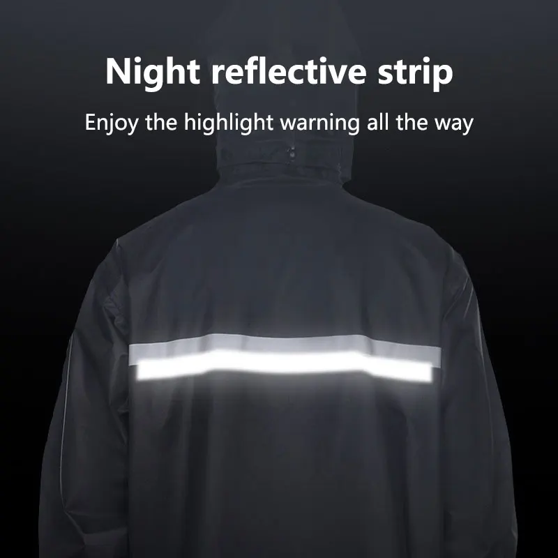 Motorcycle Rainstorm Protection Raincoat and Rain Pants Suit Outdoor Motorcycle Riding Waterproof Reflective Split Raincoat