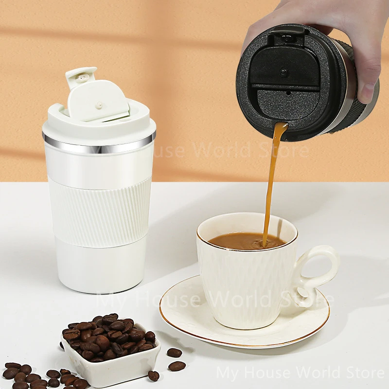 380ml/510ml Insulated Coffee Mug Stainless Steel Vacuum Travel Mug  Leakproof Portable Coffee Cup with Lid Reusable Keep Hot Cold - AliExpress