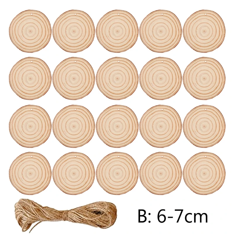 

20PCS Unfinished Wooden Slices Wooden Discs for Painting, Sign, DIY Art Craft