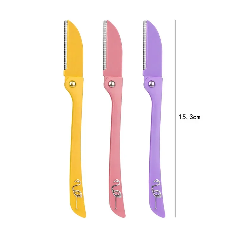 Eyebrow Trimmer Set Karsyngirl 5/10Pcs Foldable Eyebrow Trimming Knife Beginner Female Eyebrow Shaving Blade Anti-scratch Face Razor for Women