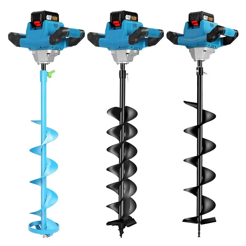 Taladro de tierra inalámbrico de litio de 1200 W con diámetro de perforación de 10-20 cm para jardinería, granjas y exteriores. - Imagen 5