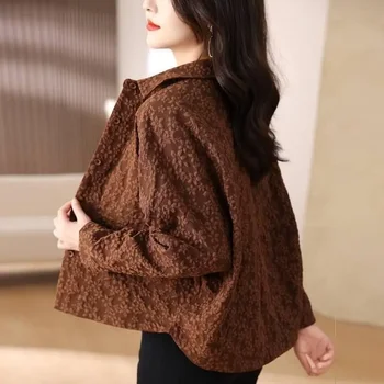 Cappotto femminile Stampa corta Giacche da donna Primavera Autunno Vendita Abbigliamento economico Promozione Recensioni coreane Vestiti Stile manica lunga 1