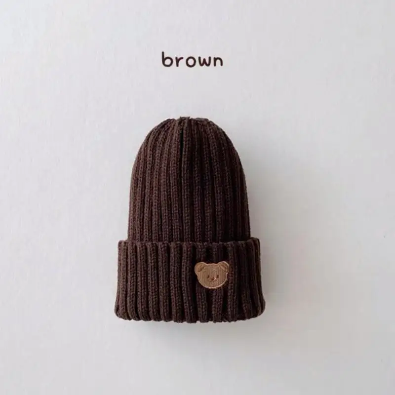 bear baby beanies marron color