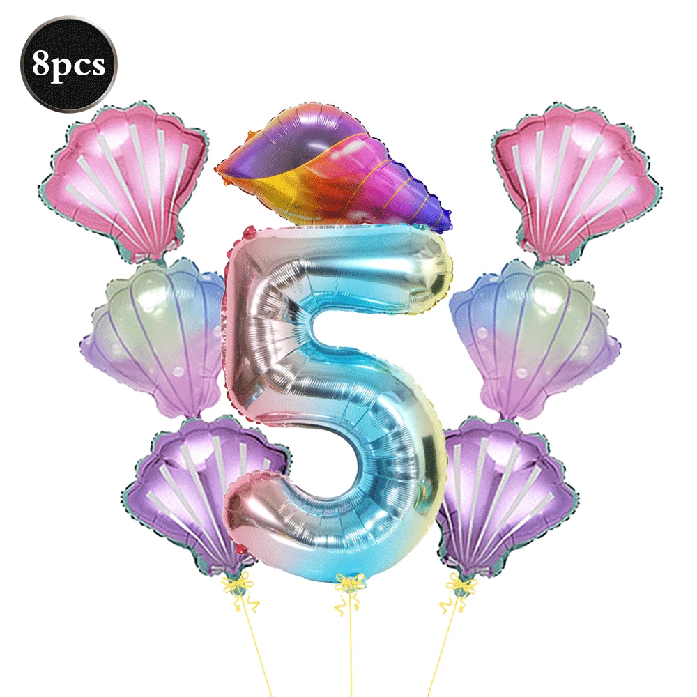 Meerjungfrau Geburtstag Dekorationen Meerjungfrau Teller Servietten Tischdecke Luftballons Kuchen Topper Banner Mädchen Geburtstag Meerjungfrau Party Supplies – Detail 12