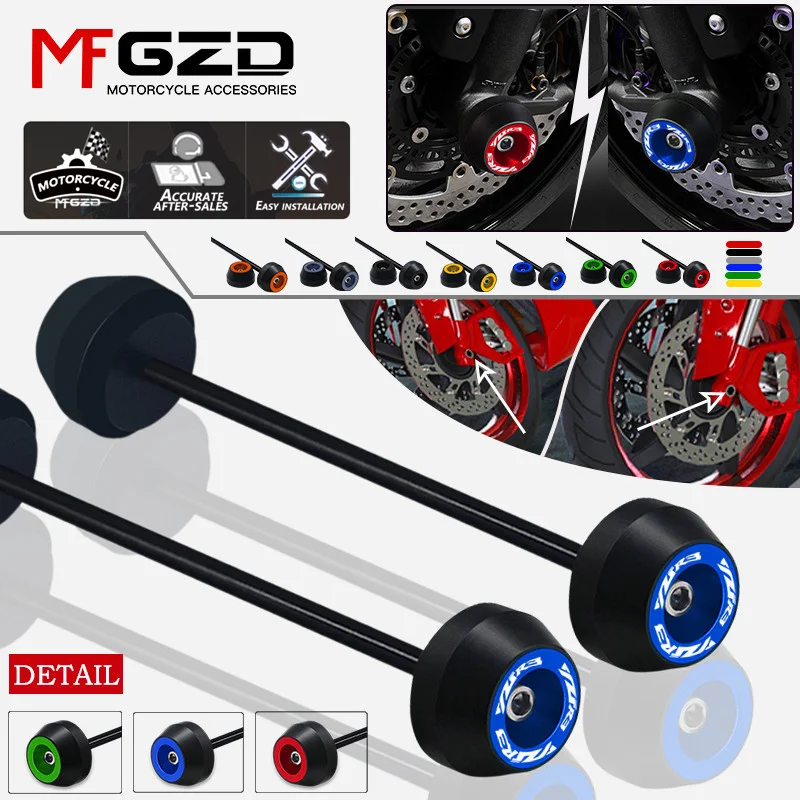 

New Motorcycle Accessories Front Rear Wheel Fork Slider Axle Crash Protector Cap For YAMAHA YZF-R3 2015-2021 2022 2023 yzfr3