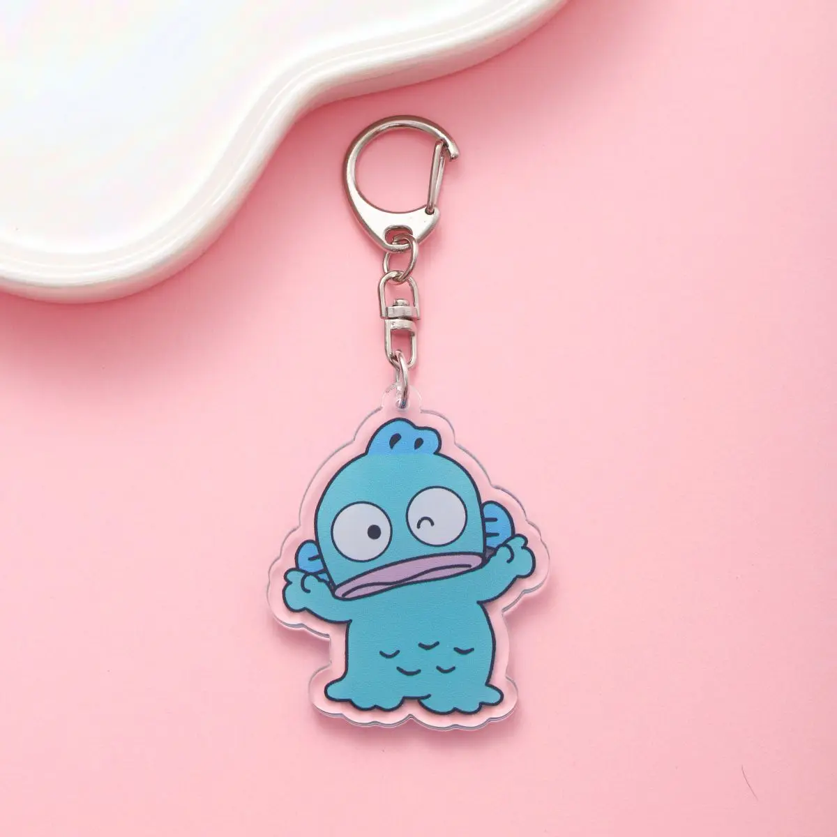 Anime Hangyodon Acrylic keychain accessaries Cartoon funny Bag Pendant Gift cute bag charm Car Keyring Friends Fans Gifts anime keychain pendant anime keychain