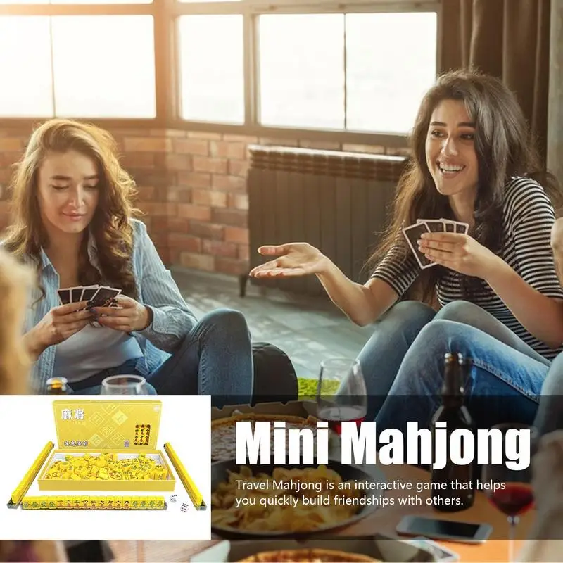 Travel Size Mahjong Set Mahjong Board Game Set For Adults And Family Portable Mini Chinese Student Dormitory