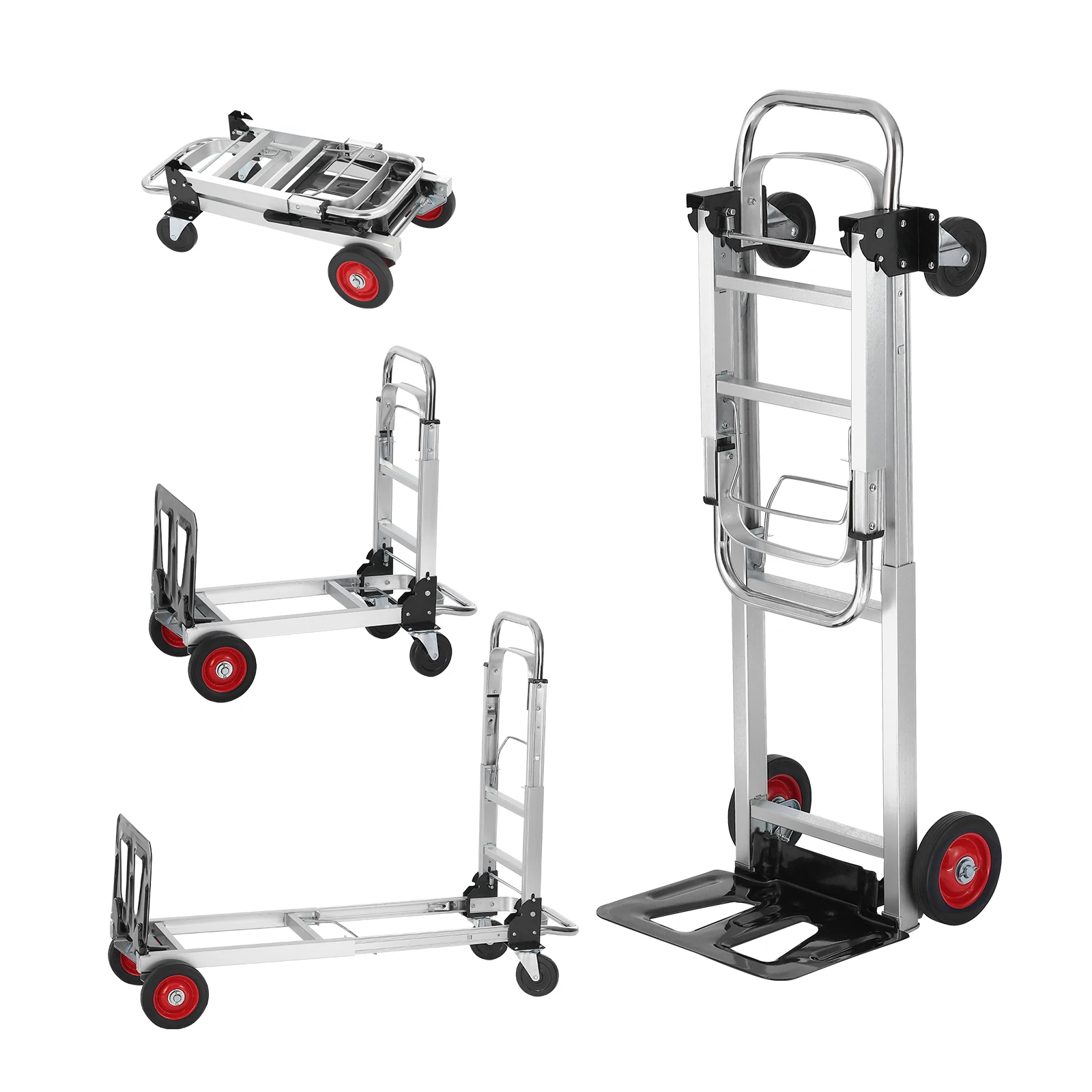 VEVOR 400 lbs Folding Hand Truck Lightweight Dolly with Wheels Foldable Luggage Utility Cart for Transport Moving in Warehouse