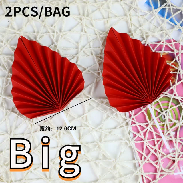 Palm Spear Cake Topper Happy Birthday Palm Leaf Decoration Cake Decorating Wedding Baking Dessert Table Party Favors BigRed