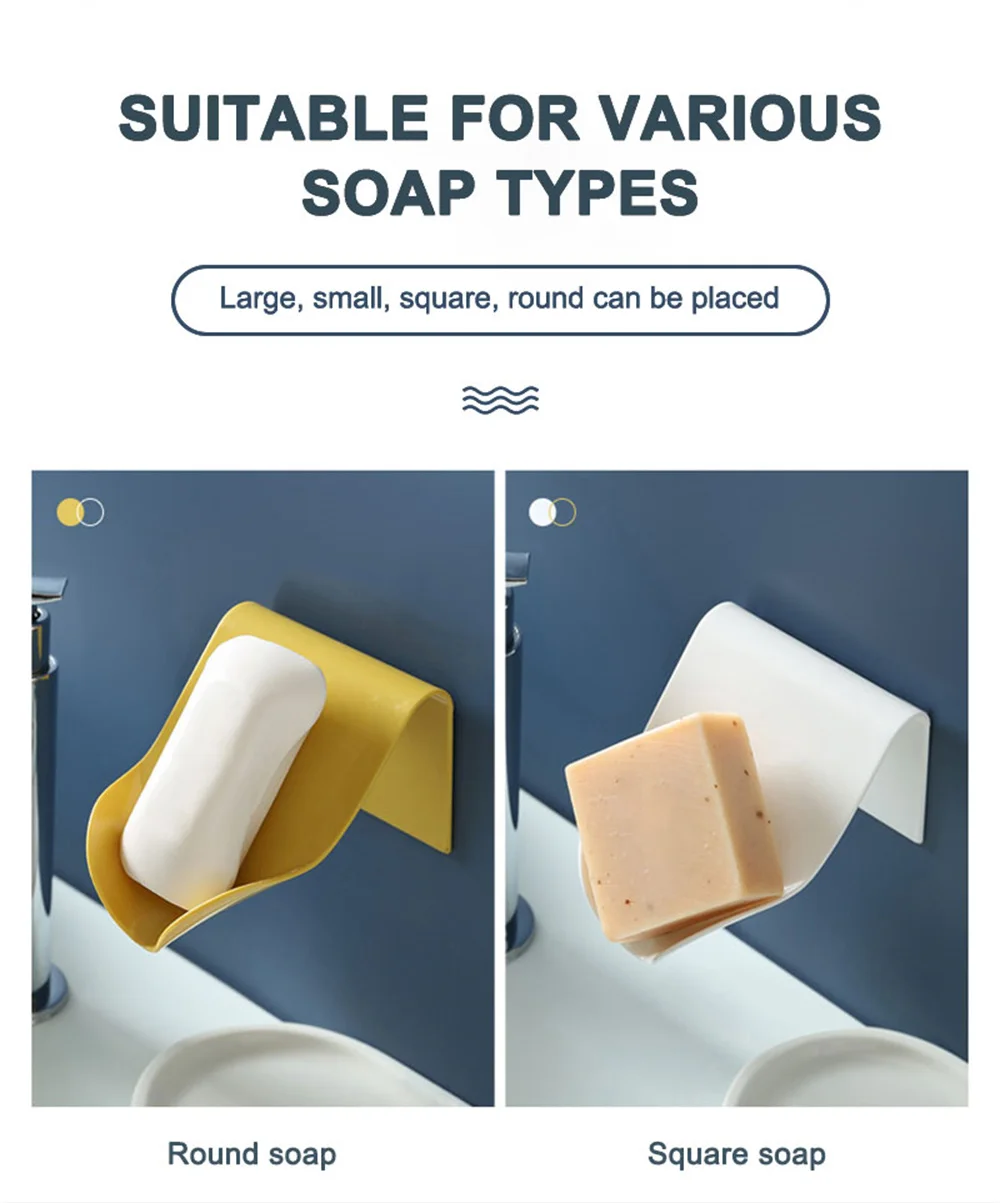 Description Picture 5 of itemHigh Quality Soap Dish Wall-Mounted Soap Box Drainage Soap Holder Soap Rack Punch-Free Soap Sponge Shelf Bathroom Accessories