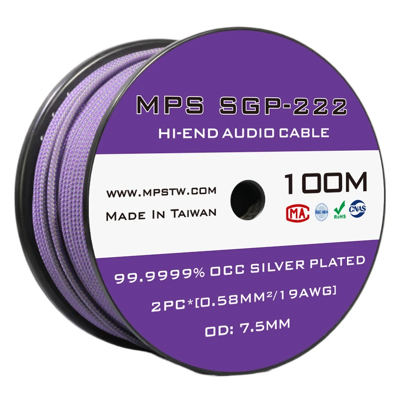 Taiwan Mps Sgp222 Occ 6n Mais Prata Chapeado Ultra-alta Resolução 19awg Sinal Equilibrado Alta Fidelidade Hi-end Xlr Linha