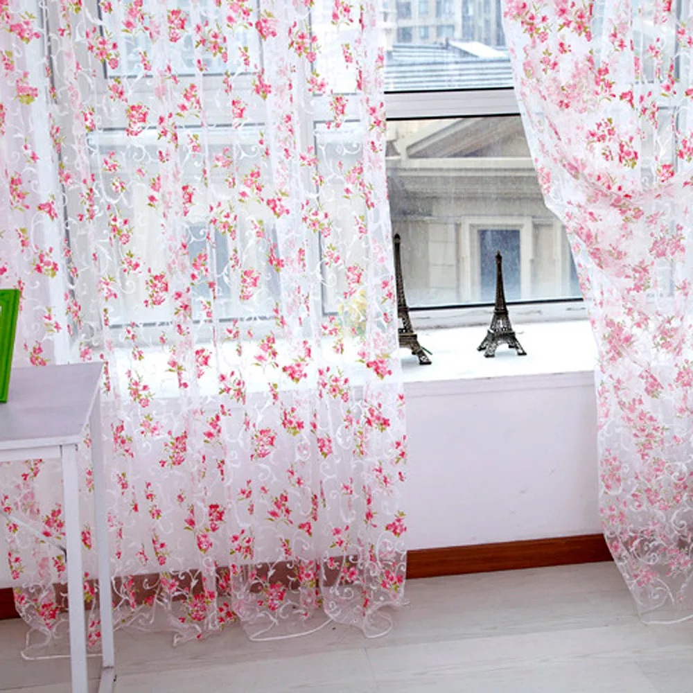 Peonia Tulle tende per cucina porta finestra soggiorno camera da letto  filato Voile trasparente Jacquard camera tenda 1 pz - AliExpress