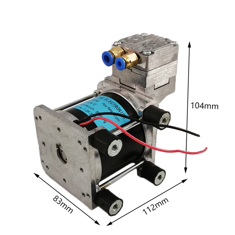 DC 24V 마이크로 에어 펌프, RYX-20L 오일 프리 진공 펌프, 소형 전기 20L/MIN -80Kpa 30W G1/8