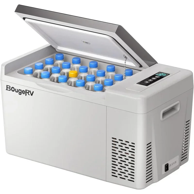 QWBougeRV 12 Volt Refrigerator Car Fridge 23 Quart Portable Freezer Compressor Cooler for Truck Van RV Camper SUV Travel Camping