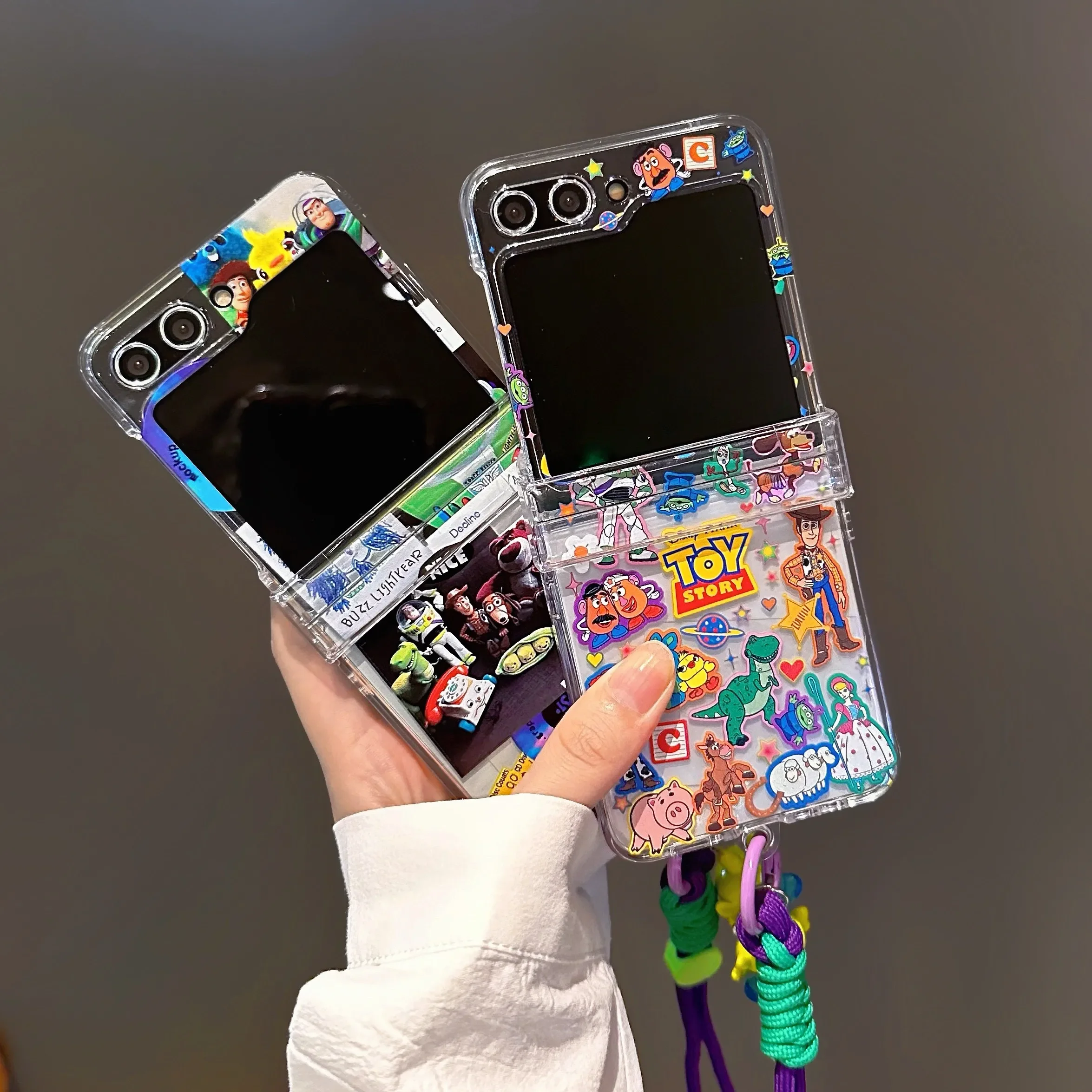 Cute Disney Buzz Lightyear Con Custodia Per Telefono Con Cinturino A Mano Per Samsung Galaxy Z Flip 4 Cover Posteriore Rigida Per Pc Per Custodia Z Fl