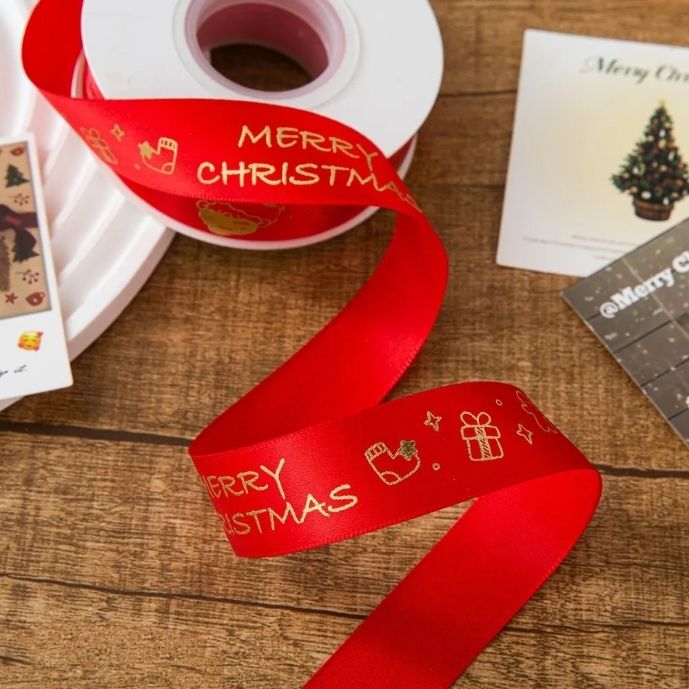 Polyester Christmas Decor Ribbon for Gift Packing