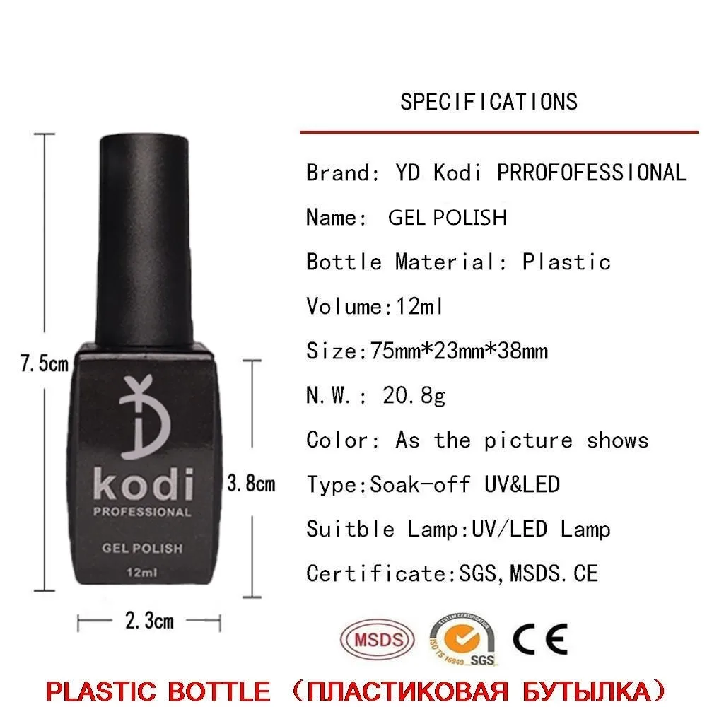 Description Picture 6 of itemYD KODI PROFESSIONAL 12ml Matte Eggshell Top Coat Need Gel polish Fall Winter Colors Semi-permanent Nails Gel Polish