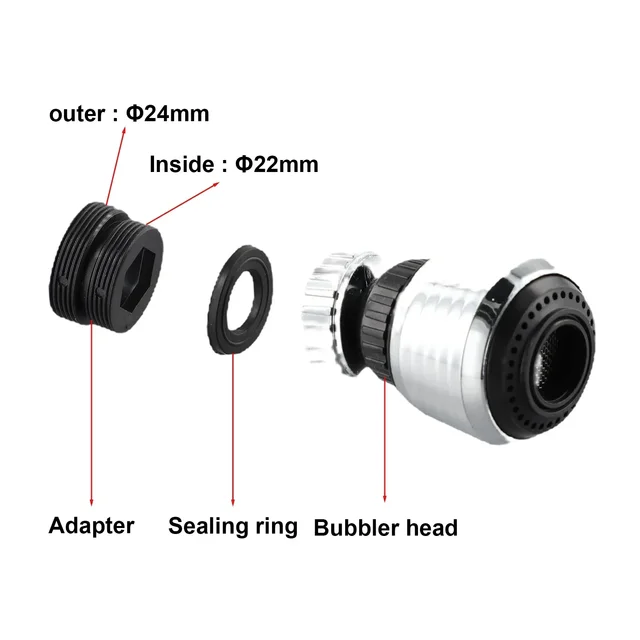Faucet Splash Nozzle Rotate Swivel Water Saving Tap Kitchen Water Saver ABS Chrome Home Improvement Plumbing Fixtures 6