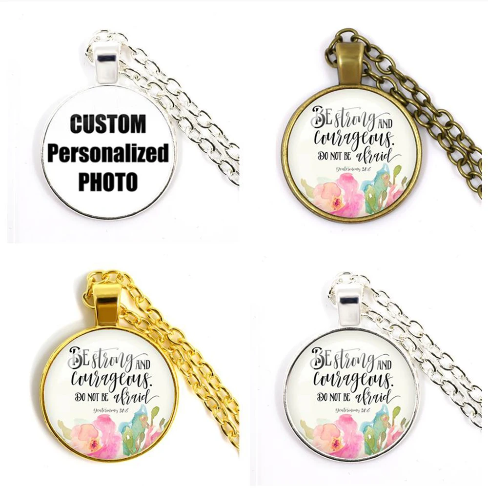 

Будьте сильными и смелыми, не бойтесь, Библия, фото, стеклянные ювелирные изделия, ювелирные изделия на заказ, подвеска, подарки мужчинам и женщинам