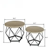 Small Round Coffee Table Set of 2, Modern Coffee Table with Metal Frame, Living Room Table with Easy Assembly, Side End Table 2