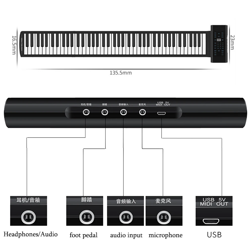 Rock and Roll It - Studio Piano. Roll Up Flexible USB MIDI Piano