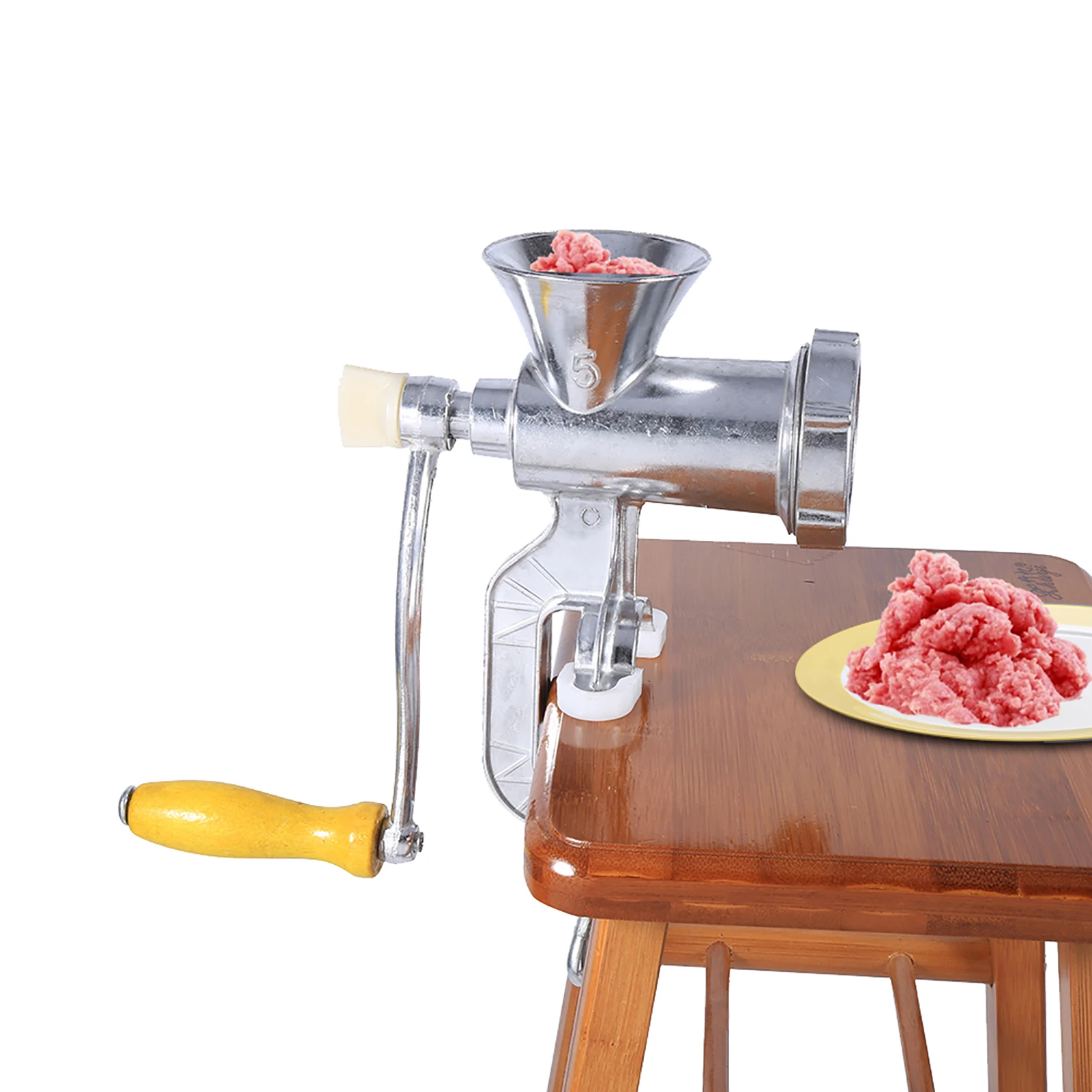 Home Kitchen Tool Aluminium Alloy Hand Operate Manual Meat Grinder Sausage Beef Mincer Table Kitchen Home Tool