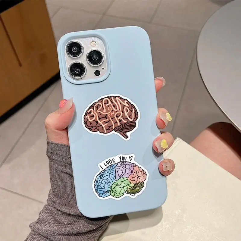 110PCS Waterproof Cartoon Brain Sticker Set