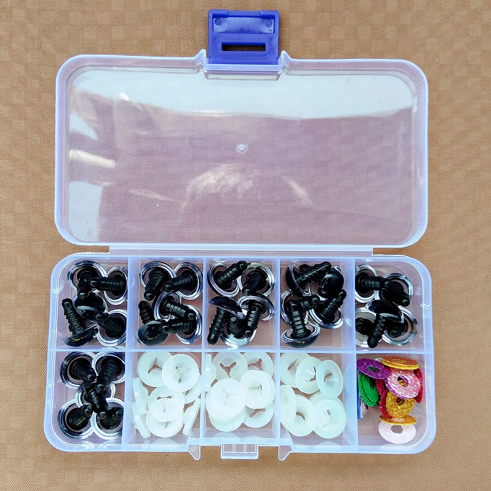 30pcs 3D DIY Glitter Plastic Safety Eyes For Crochet Toys Amigurumi Mixed Color Crafts Doll Eyeball 9/10/12/14/16mm 2