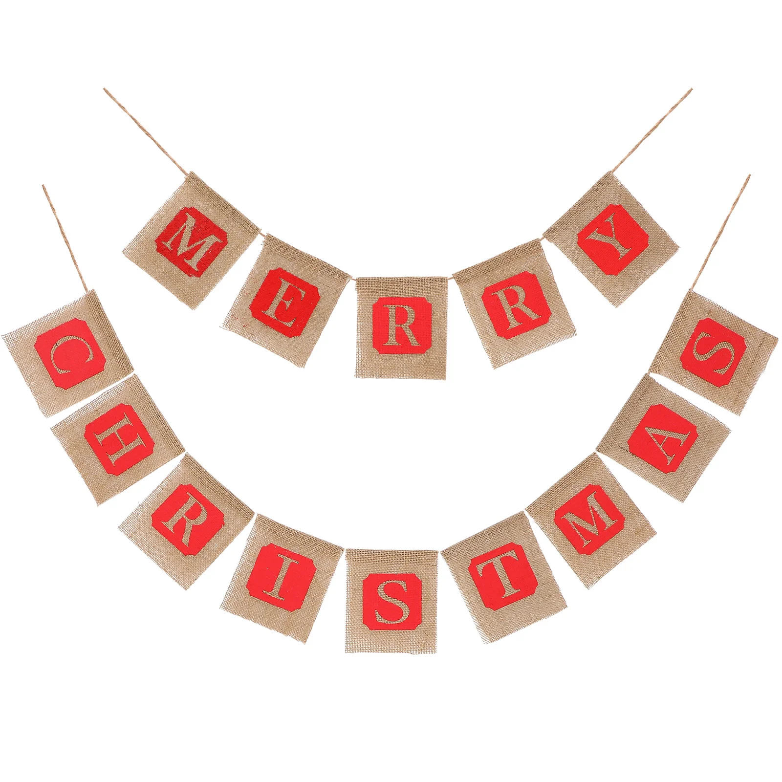 

Merry Christmas Burlap Banner, Christmas Banner Decoration Holiday Decor Xmas Burlap Banner