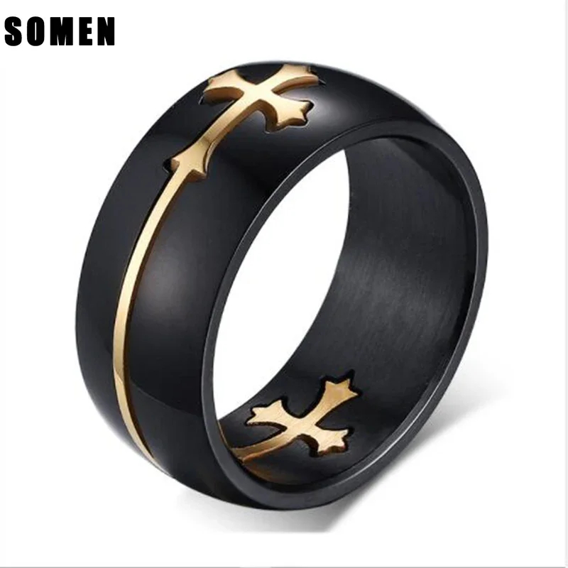 PalmBeach Jewelry Men's 1.10 TCW Round Cubic Zirconia Gold-Plated Lucky Horseshoe Ring