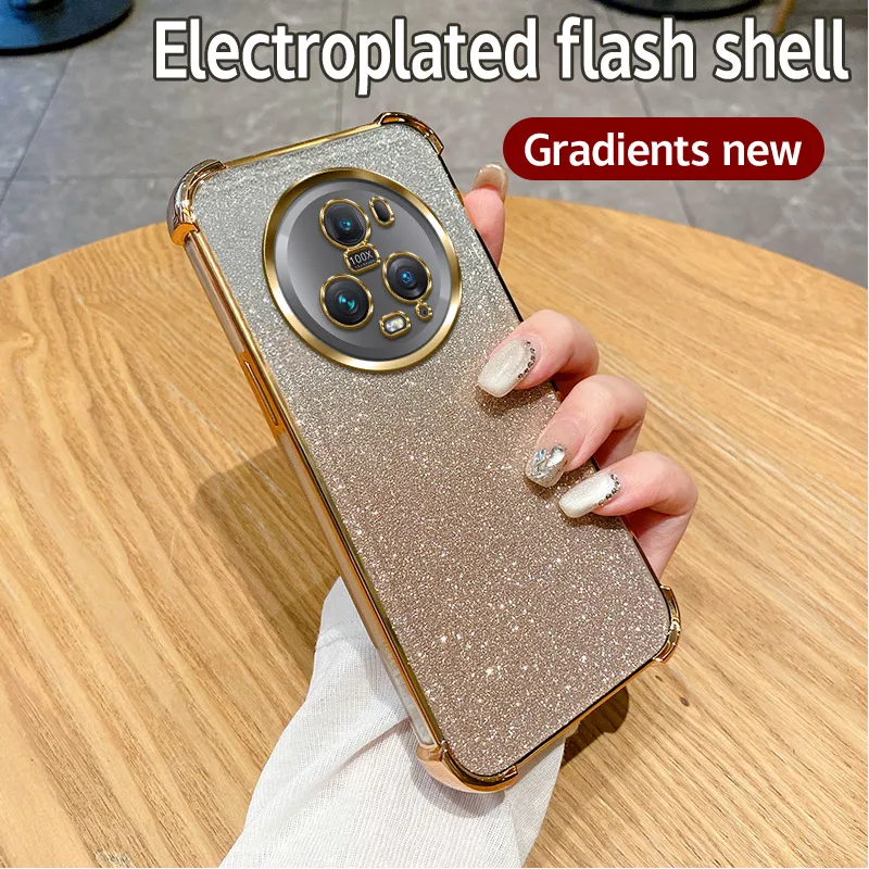 Luxury Plating Clear Shockproof Glitter Phone Case - Soft Protective Cover