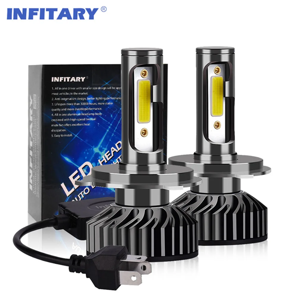 Infitary LED Headlights H7 H1 H11 9005 9006 H4 For Car 72W 12000LM Auto Headlamps Bulbs Fog Light White 6500K 12V Lamp Birght led car lights,led lights,led bulbs,led headlights,led car headlights,car headlamps