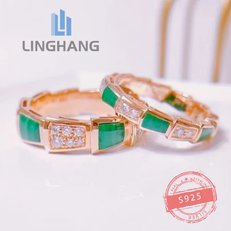 

1:1 Custom Best-selling Brand Diamond Inlaid Snake Bone 925 Silver Luxury Classic Women's Jewelry Valentine's Day Gift