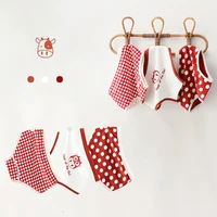Lot de 3 culottes pour enfants, 7 Collections, sous-vêtements pour enfants, jolies slips pour filles, grille florale, pantalons mignons, sous-vêtements en coton à pois pour bébé 4