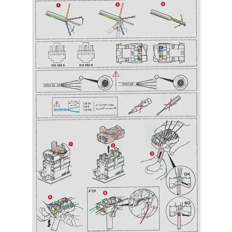 CAT6 네트워크 모듈 정보 소켓 RJ45 8P8C 커넥터 어댑터 키스톤 잭 표준 월 플레이트