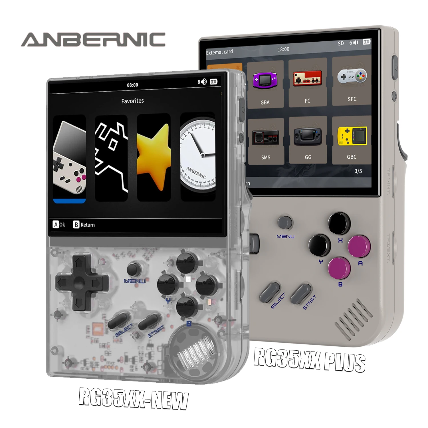 ANBERNIC RG35XX RG35XX PLUS Retro Handheld Game PlayerBuilt-in 64G TF 5000+ Classic Games Support-HDMI TV Portable Game Player