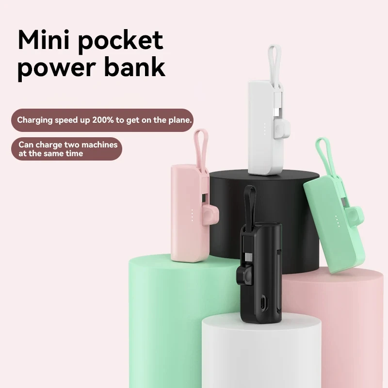 30000mAh Mini Portable Power Bank 2- in-1 Fast Charger Lightweight High capacity Pocket Power Bank For IPhone Huawei Samsung  3
