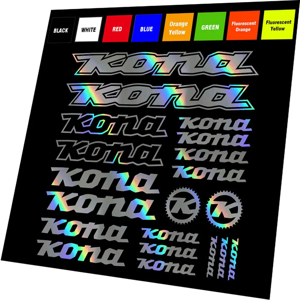 Kit 20 PCS For KONA Vinyl Die Cut Graphic Bike Frame Stickers Decal