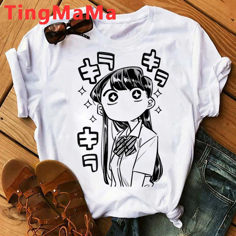 Komi Cant Communicate Komi Shouko 의류 t 셔츠 남성 하라주쿠 카와이 streetwear 그런지 여름 탑 빈티지